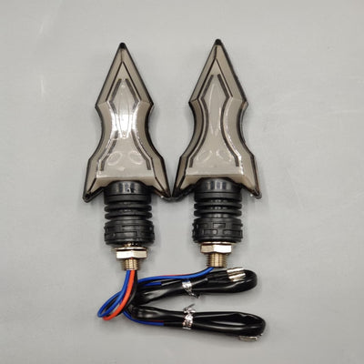 Universal Bike Indicator Sword Style With Running DRL Yellow - Blue 2 Pcs Set