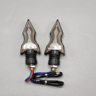 Universal Bike Indicator Sword Style With Running DRL Yellow - Blue 2 Pcs Set