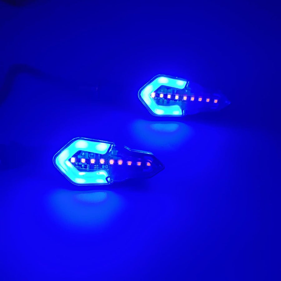 Universal Bike Katana Indicators Audi Style With Parking Light 2 Pcs Set