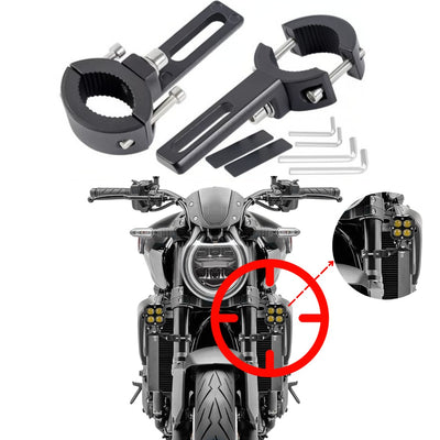 2 Pcs Set Universal Bike LED Clamps Shocks Mounting Bracket Lights Extension Mount