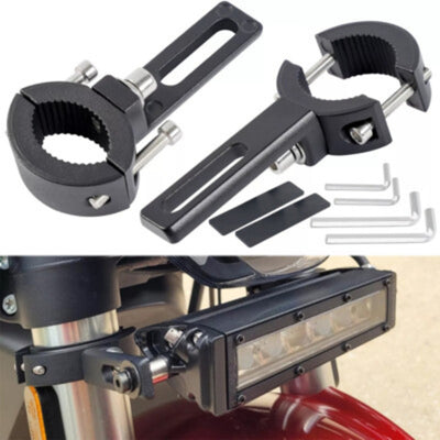 2 Pcs Set Universal Bike LED Clamps Shocks Mounting Bracket Lights Extension Mount