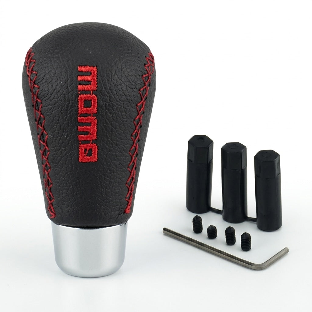 Universal Black Leather Gear Knob Gear Shift Knob Manual Transmission Shifter Lever Stick