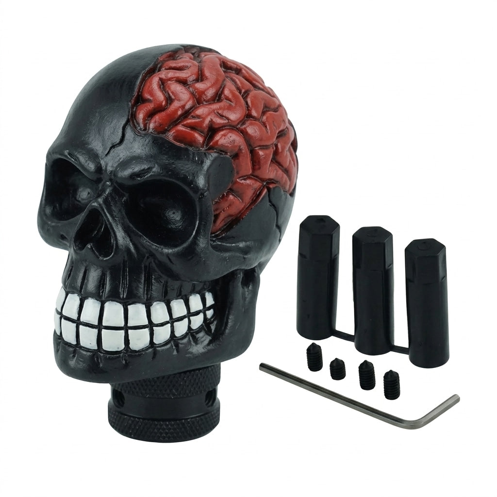 Universal Broken Head Skull Gear Knob Gear Shift Knob Manual Transmission Shifter Lever Stick(Black)