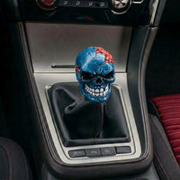 Universal Broken Head Skull Gear Knob Gear Shift Knob Manual Transmission Shifter Lever Stick(Blue)