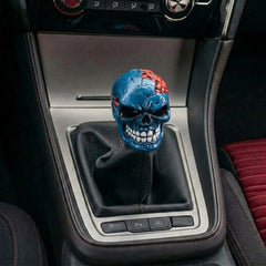 Universal Broken Head Skull Gear Knob Gear Shift Knob Manual Transmission Shifter Lever Stick(Blue)