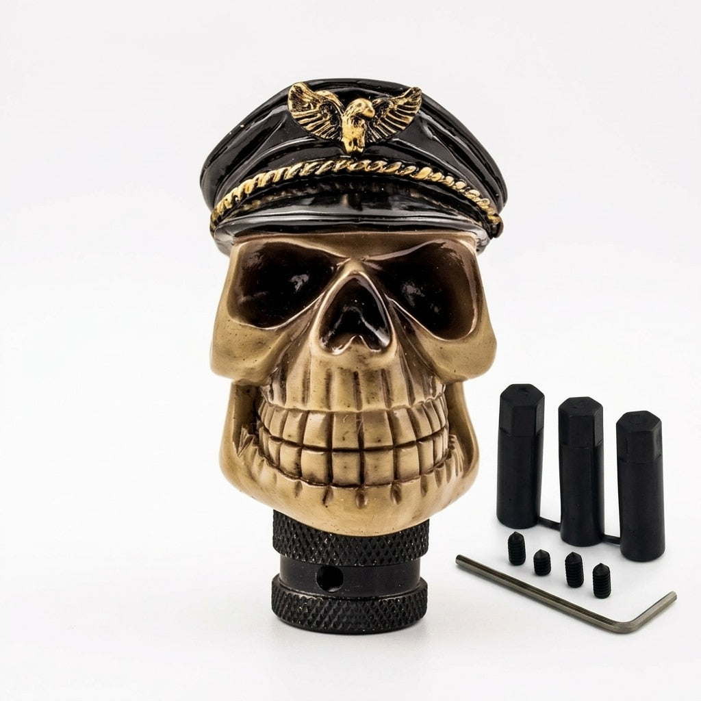 Universal Captain Skull Gear Knob Gear Shift Knob Manual Transmission Shifter Lever Stick(Skin)