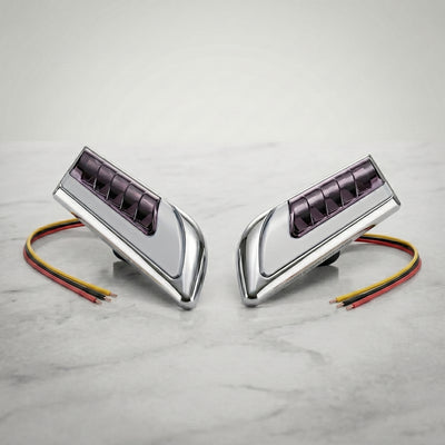 Universal Chrome Car Side Fender Marker Lamp With Audi Style Indicator And White DRL 2 Pcs Set