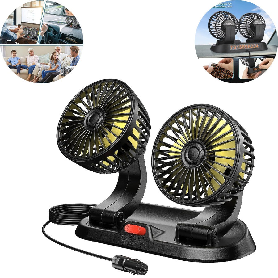 Universal Cigarette Lighter Knob Mini Electric 12V Car Fan Low Noise Summer Car Air Conditioner 360 Degree Rotating Cooling Fan Car 1 Pc