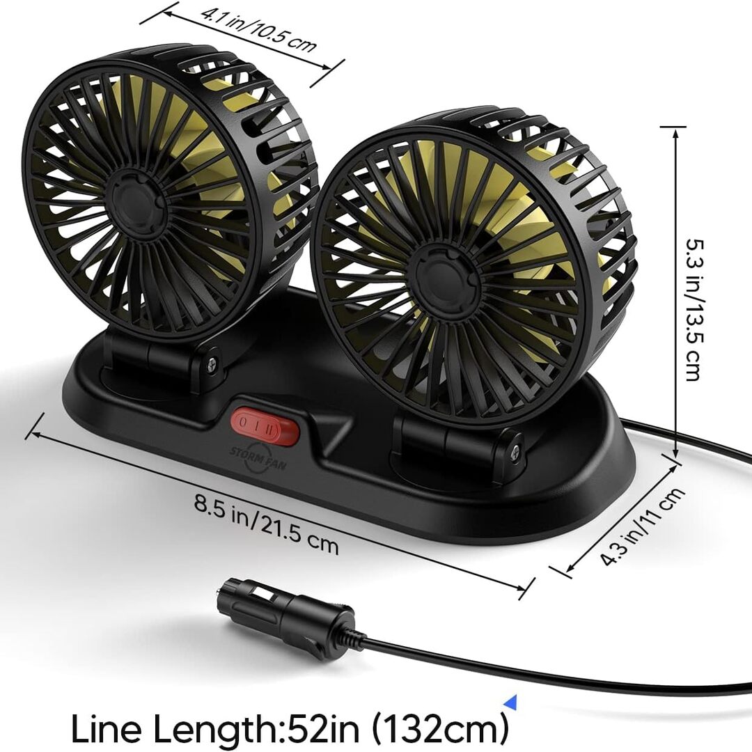Universal Cigarette Lighter Knob Mini Electric 12V Car Fan Low Noise Summer Car Air Conditioner 360 Degree Rotating Cooling Fan Car 1 Pc