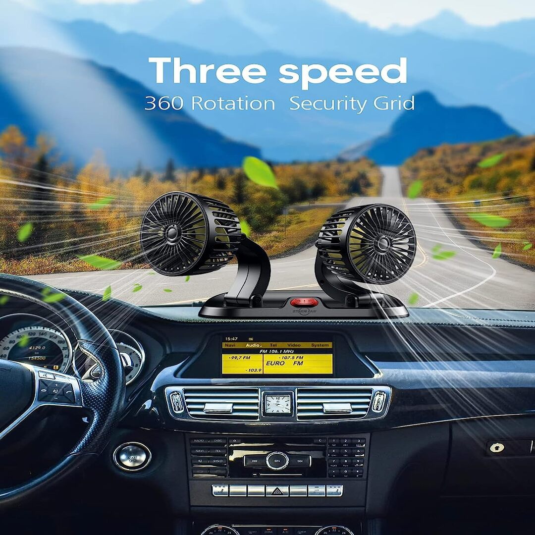 Universal Cigarette Lighter Knob Mini Electric 12V Car Fan Low Noise Summer Car Air Conditioner 360 Degree Rotating Cooling Fan Car 1 Pc