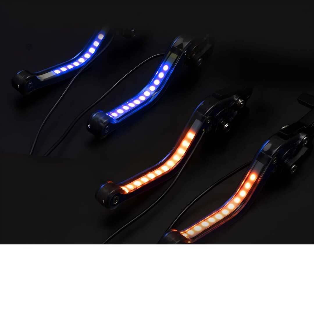 Universal DRL And Indicator Function 6 Position Adjustable Brake & Clutch Lever For Honda CG 125 2 Pcs Set (Red)