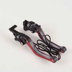 Universal DRL And Indicator Function 6 Position Adjustable Brake & Clutch Lever For Honda CG 125 2 Pcs Set (Red)