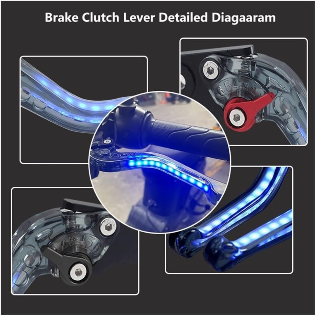 Universal DRL And Indicator Function 6 Position Adjustable Brake & Clutch Lever For Honda CG 125 2 Pcs Set (Black)