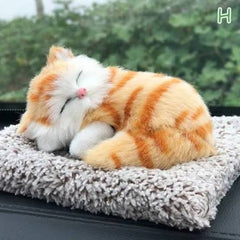 Universal Dashboard Car Sleeping Cat On Carpet Small (Brown)