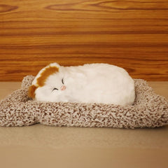 Universal Dashboard Car Sleeping Cat On Carpet Small (White)