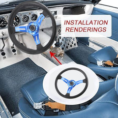Universal Deep Dish Premium Quality High Gloss Steering Blue 1 Pc