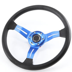 Universal Deep Dish Premium Quality High Gloss Steering Blue 1 Pc