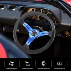 Universal Deep Dish Premium Quality High Gloss Steering Blue 1 Pc