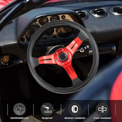 Universal Deep Dish Premium Quality High Gloss Steering Red 1 Pc