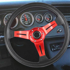 Universal Deep Dish Premium Quality High Gloss Steering Red 1 Pc