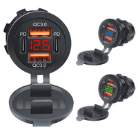 1 Pc Universal Dual PD Dual QC 3.0 USB Car Charger 80W Fast Charging