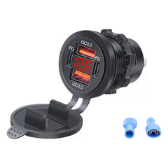 Universal Dual PD Dual QC 3.0 USB Car Charger 80W Fast Charging 1 Pc