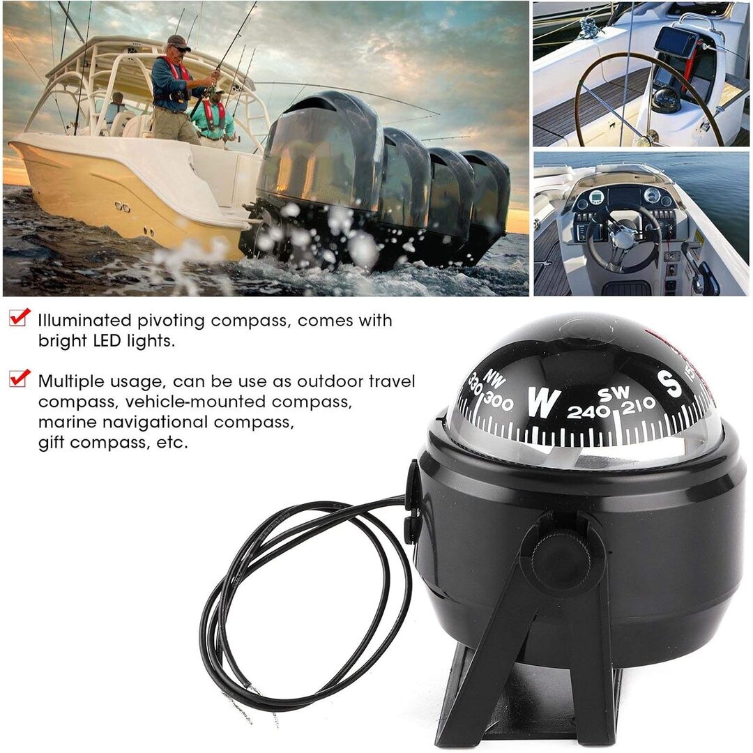 1 Pc Universal Electronic LED Car Compass For Car Navigation