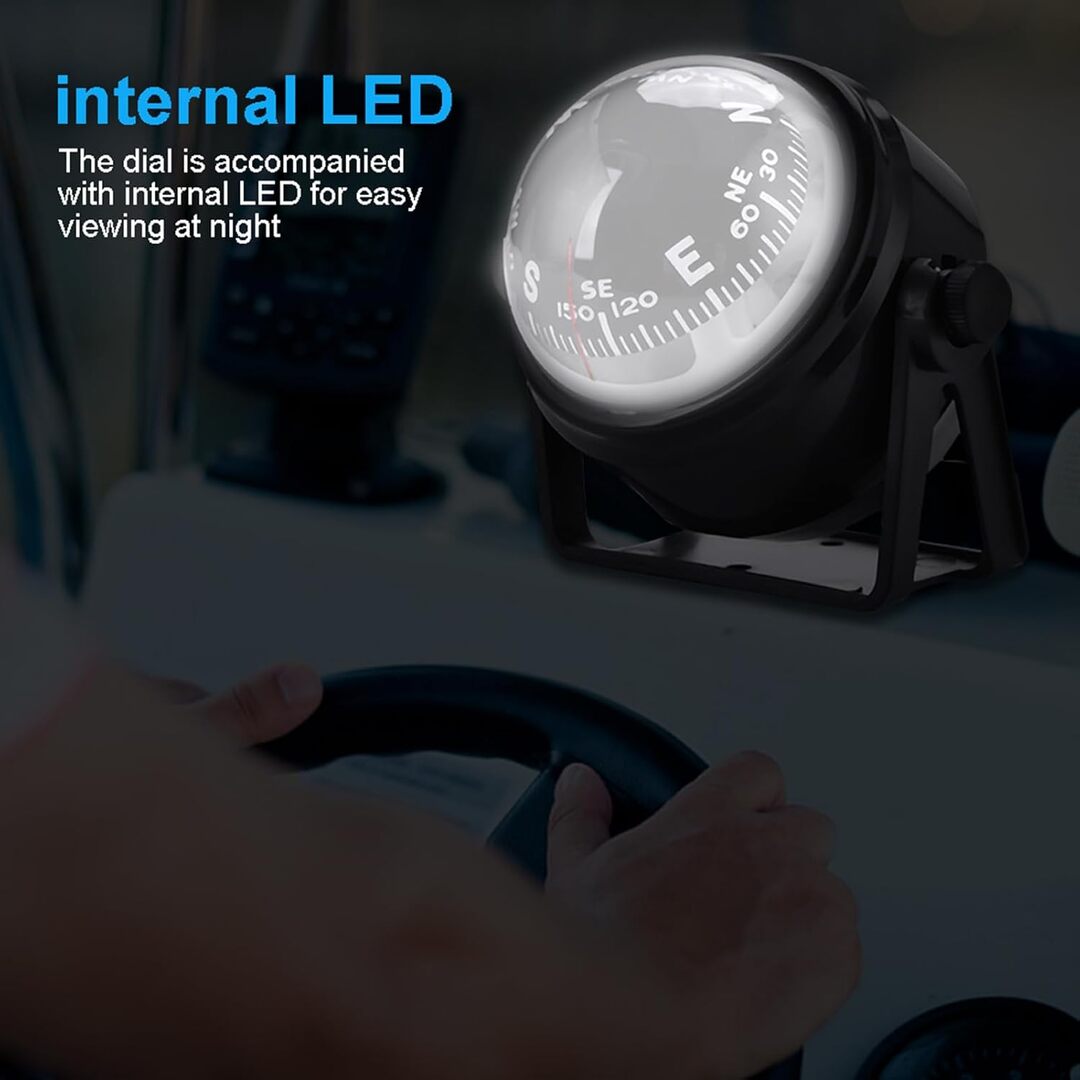 1 Pc Universal Electronic LED Car Compass For Car Navigation
