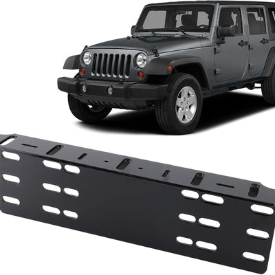 Universal Front Bumper License Plate Mount Bracket 4x4 LED Work Light Fog Light Holder