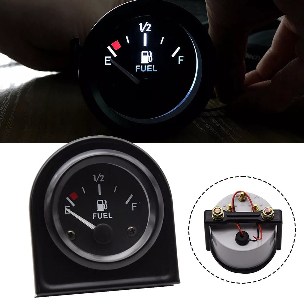 Universal Fuel Level Gauge with LED Backlight & Bracket – 2 Inch Auto Fuel Level Meter