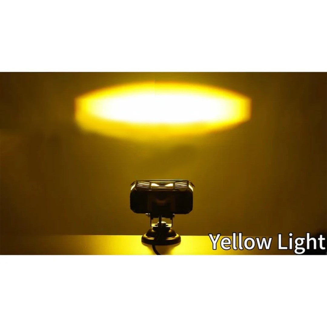 2 Pcs Set Universal HJG 2 SMD Fog Light Dual Color With RGB Function in Metal Body