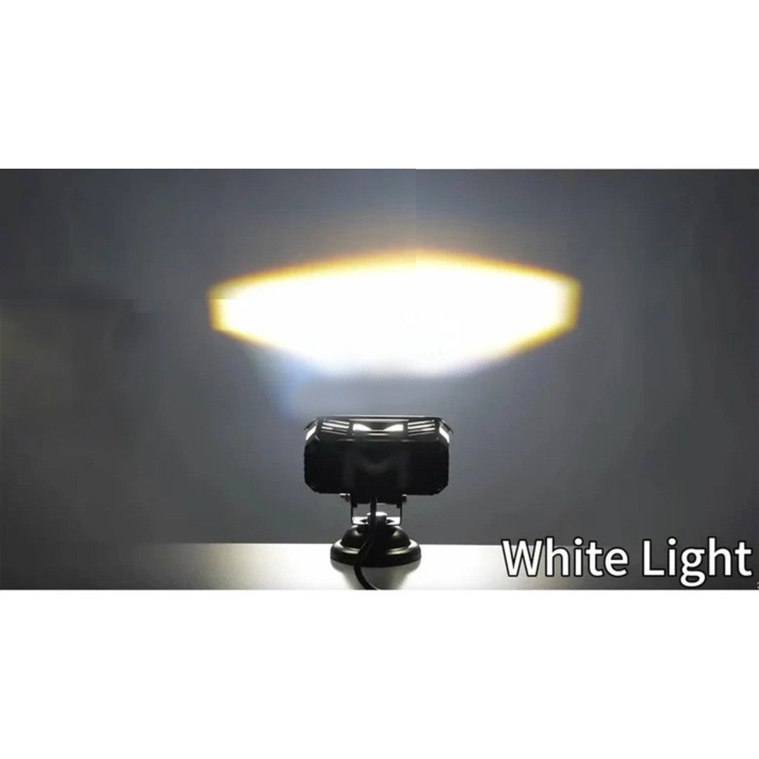 2 Pcs Set Universal HJG 2 SMD Fog Light Dual Color With RGB Function in Metal Body