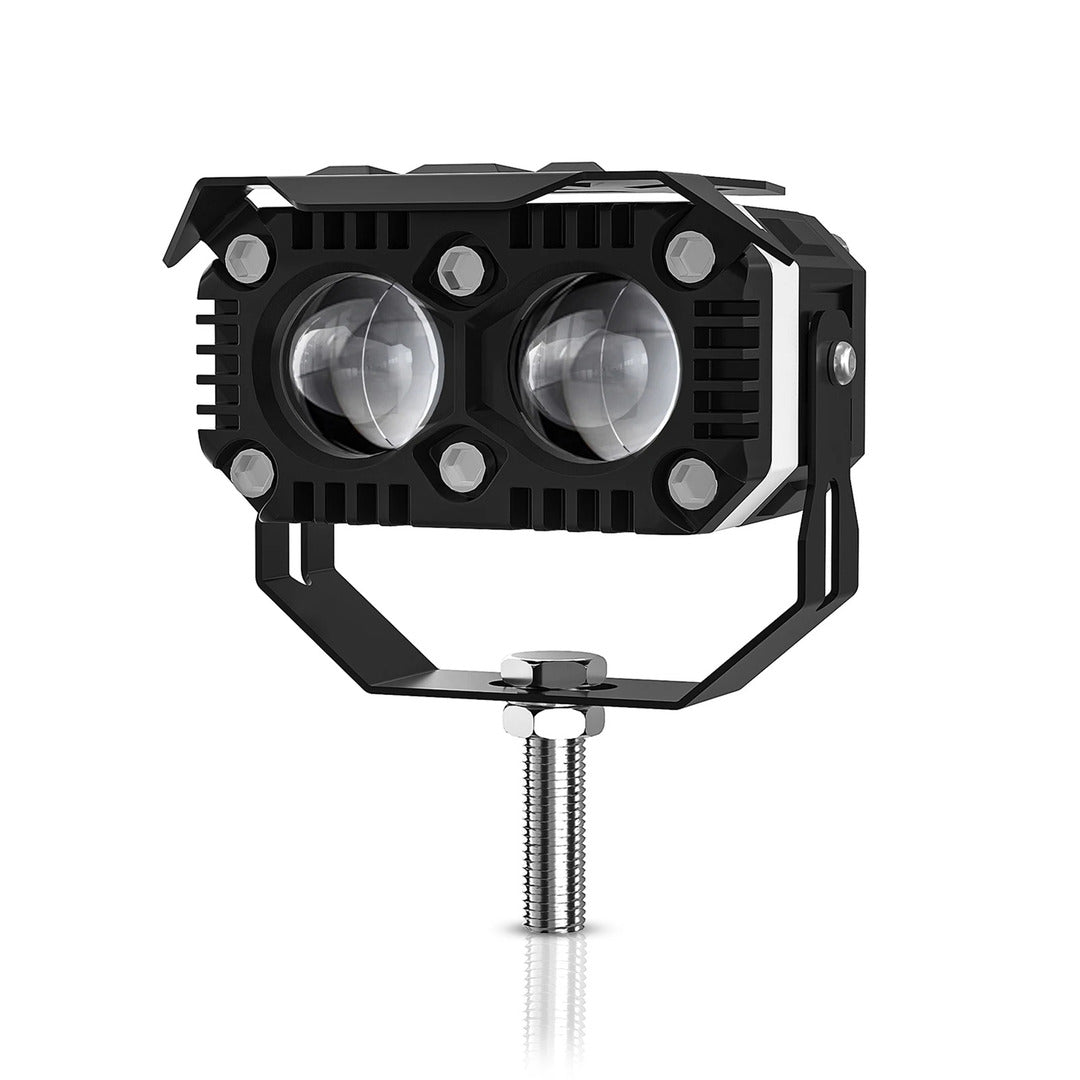 2 Pcs Set Universal HJG 2 SMD Fog Light Dual Color With RGB Function in Metal Body