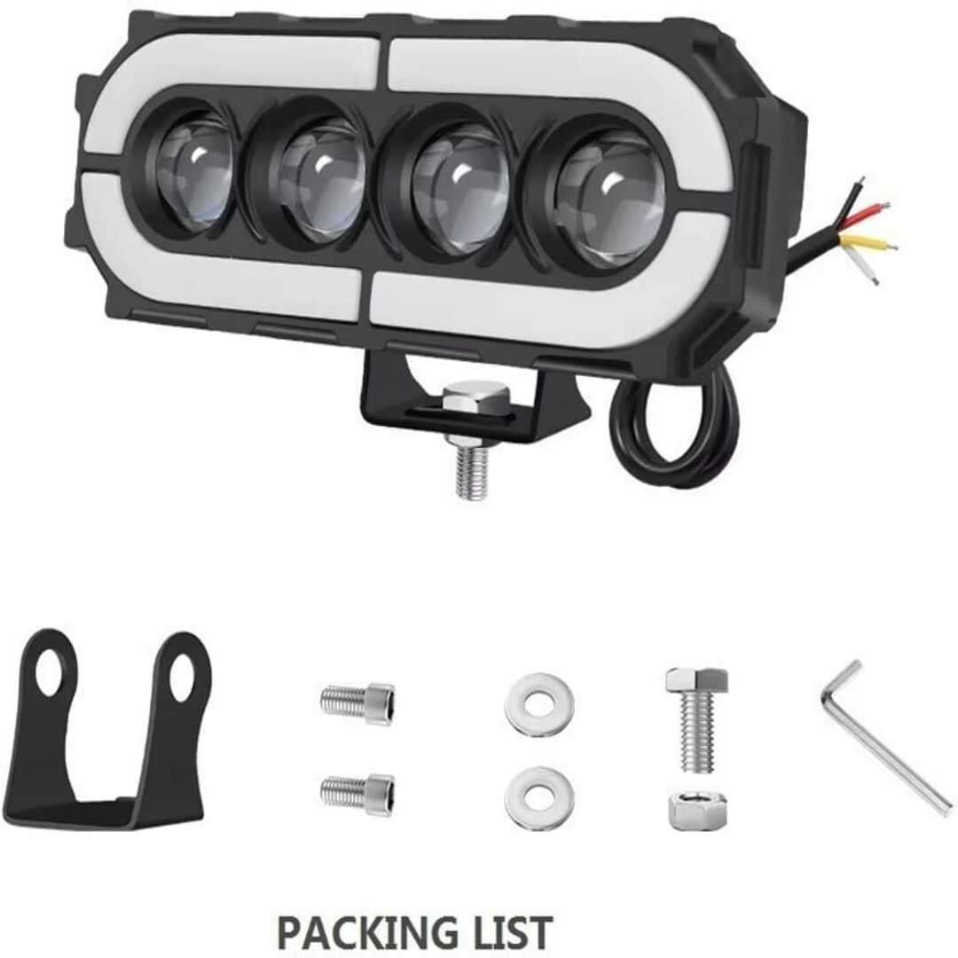2 Pcs Set Universal HJG 4 SMD Fog Light Dual Color With RGB Function in Metal Body