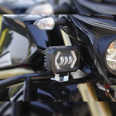 2 Pcs Set Universal HJG Arrow Style Bar Light Square Shape With Yellow / Red DRL For Car & Bikes