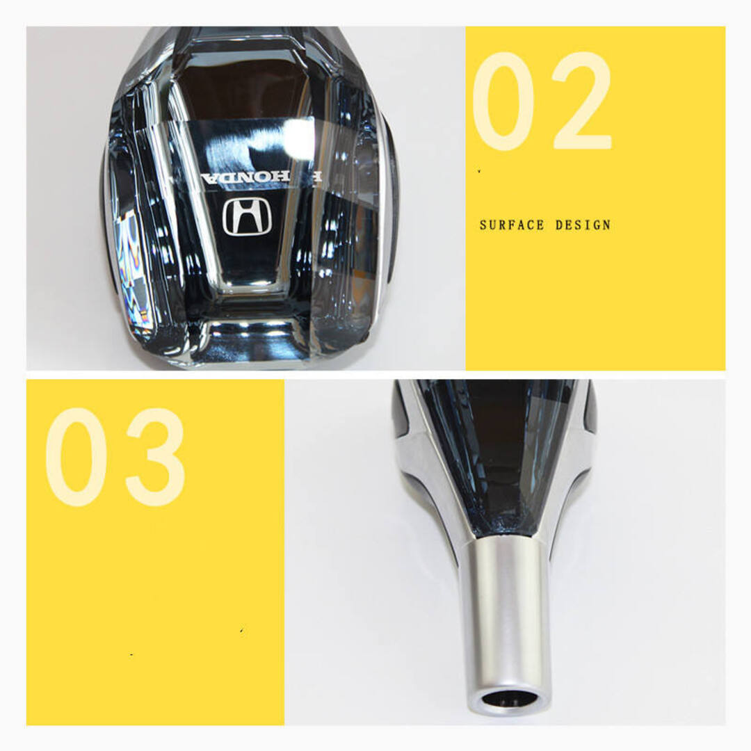 1 Pc Universal Honda Crystal Shape Gear Knob Car LED Handball Crystal Touch Activated