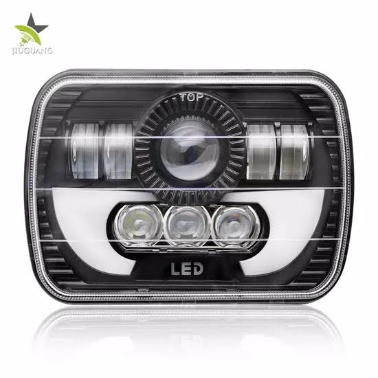 Universal Jeep LED Headlight Projector LED Style 5x7 Square Sealed Beam With DRL Hi-Low 2 Pcs Set (Copy)