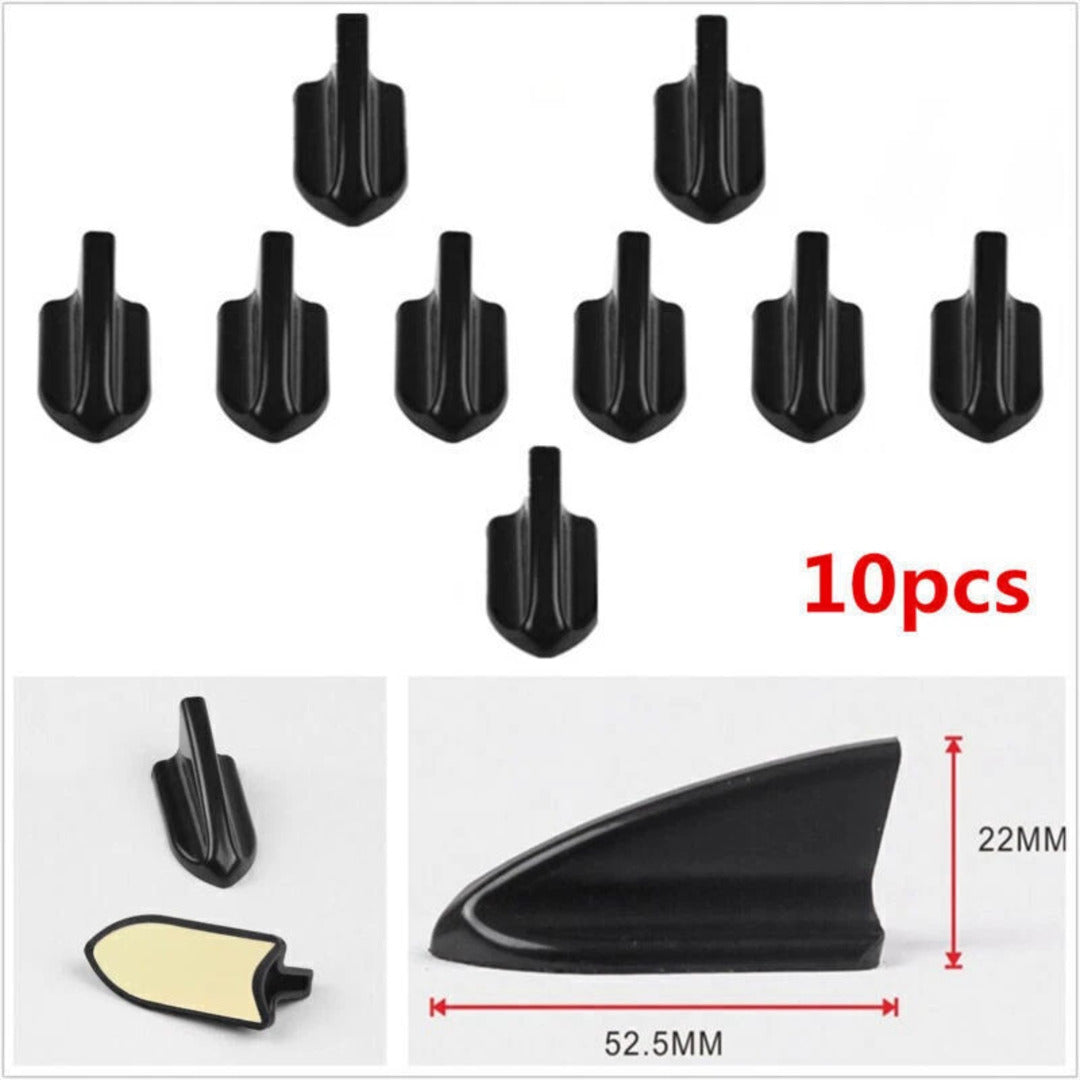 Universal Car Roof Shark Fin Spoiler Wings For Decoration 10 Pcs Set