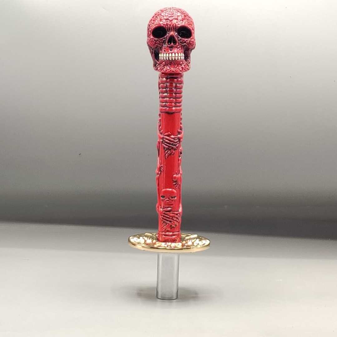 Universal Long Sword Skull Katana Handle Gear Shift Knob Manual Transmission Shifter Lever Stick(Red)