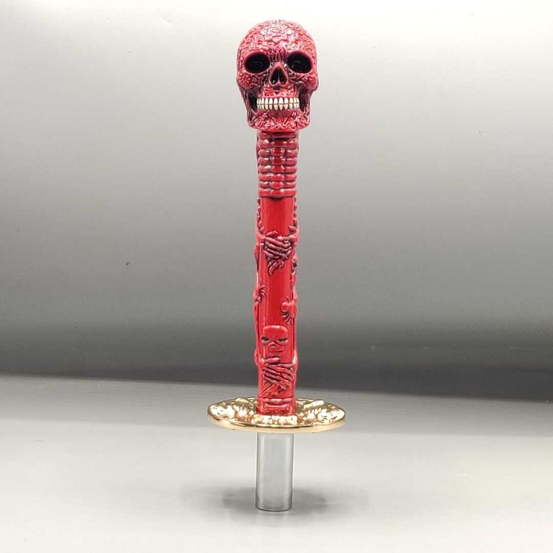 Universal Long Sword Skull Katana Handle Gear Shift Knob Manual Transmission Shifter Lever Stick(Red)