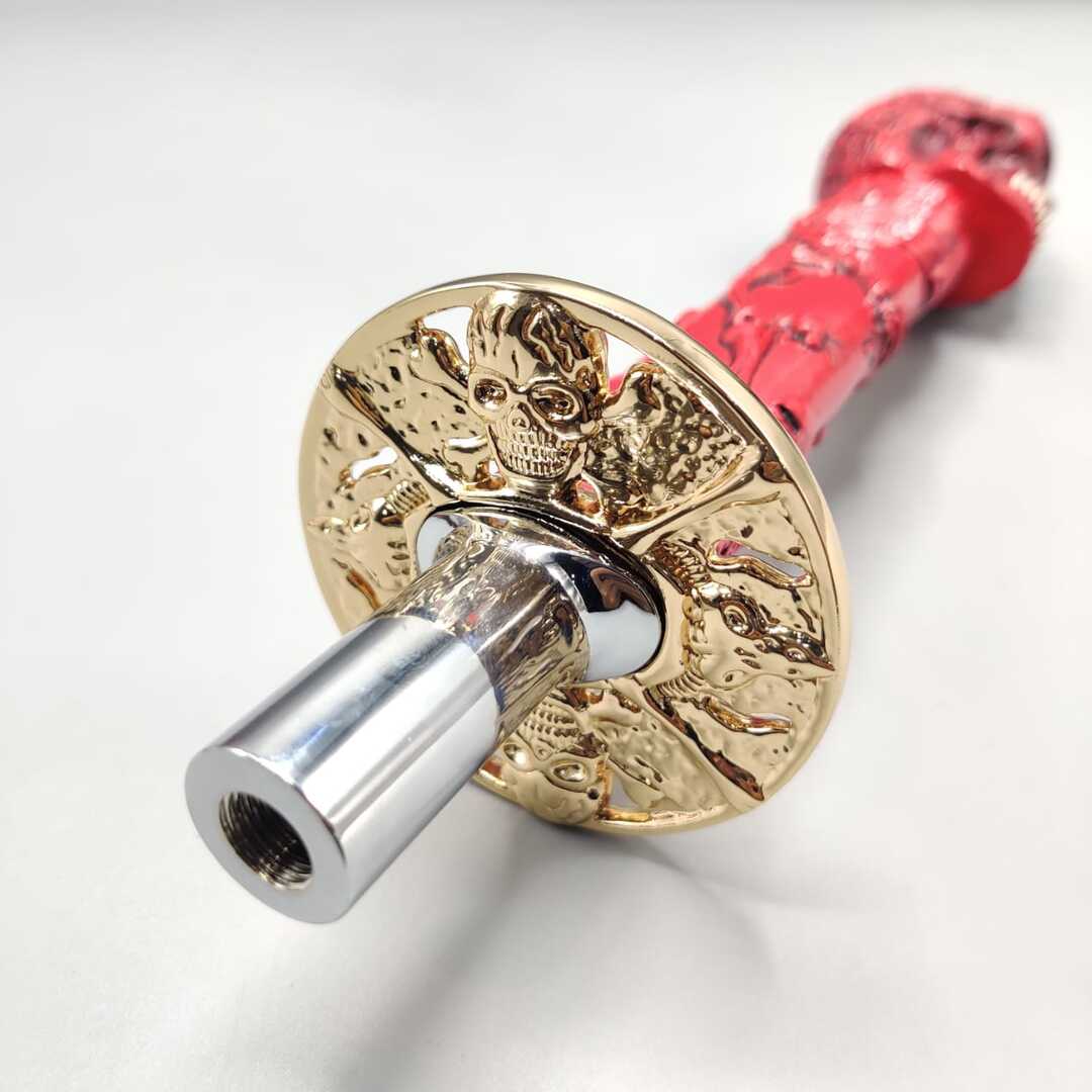 Universal Long Sword Skull Katana Handle Gear Shift Knob Manual Transmission Shifter Lever Stick(Red)