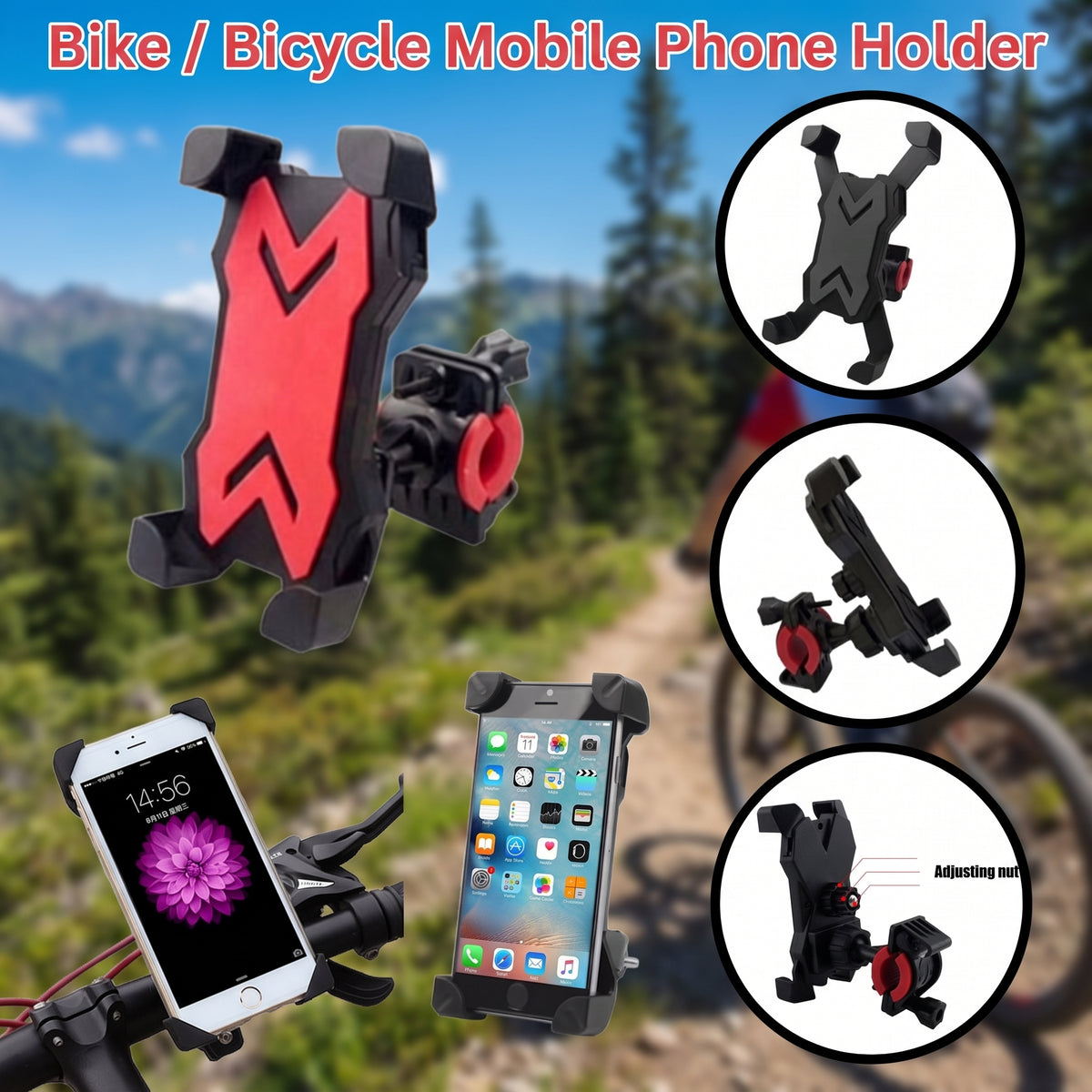 Universal Motorcycle Bike & Bicycles Mobile Phone Holder Stand for Handlebar Driving Navigation for All Smart phones