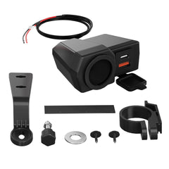 Universal Motorcycle Handlebar Mount Waterproof USB And Type C Charger 12-24V 5V/3.4A With Volt Meter And Temperature 1 Pc