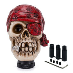 Universal One-Eyed Pirate Skull Gear Knob Gear Shift Knob Manual Transmission Shifter Lever Stick(Skin)
