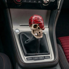 Universal One-Eyed Pirate Skull Gear Knob Gear Shift Knob Manual Transmission Shifter Lever Stick(Skin)