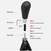Universal PU Leather 5 Speed Gear Shift Knob Manual Transmission Shifter Lever Stick