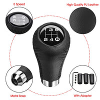 Universal PU Leather 5 Speed Gear Shift Knob Manual Transmission Shifter Lever Stick