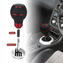 Universal PU Leather 5 Speed Gear Shift Knob Manual Transmission Shifter Lever Stick
