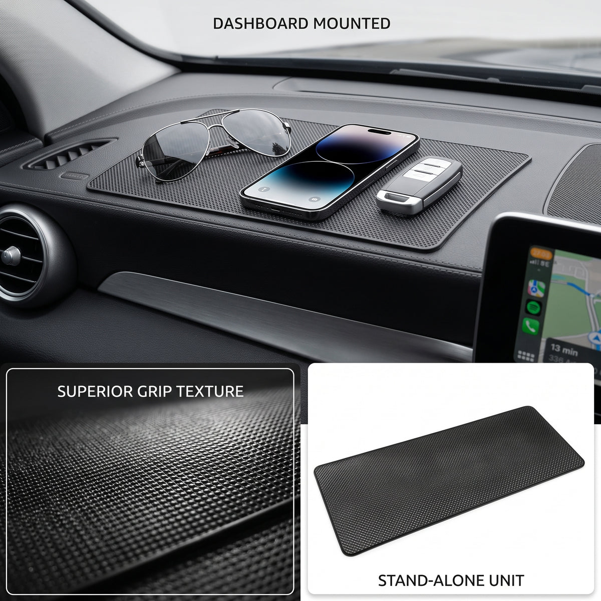 Universal Plain Dashboard Non Slip Mat Heat Resistant Anti-Slip Grip Pad