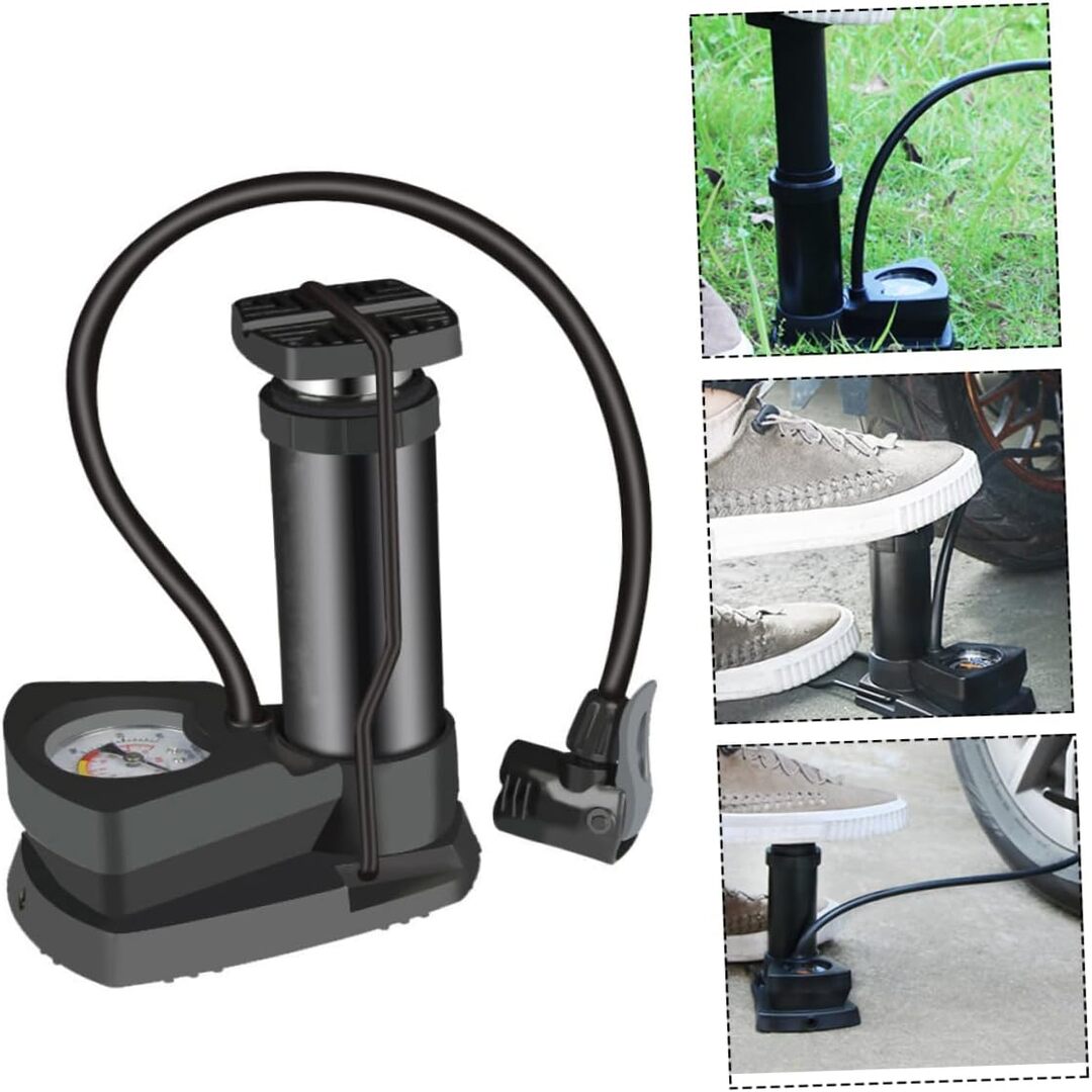 Universal Portable Air Tyre Pressure Pump Single Cylinder Foot Pump For Bike And Car in Premium Quality
